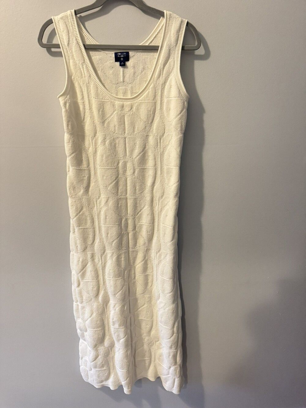 Roller Rabbit Floral Terry Ankle Dress Women's Medium Cream Beach Coastal